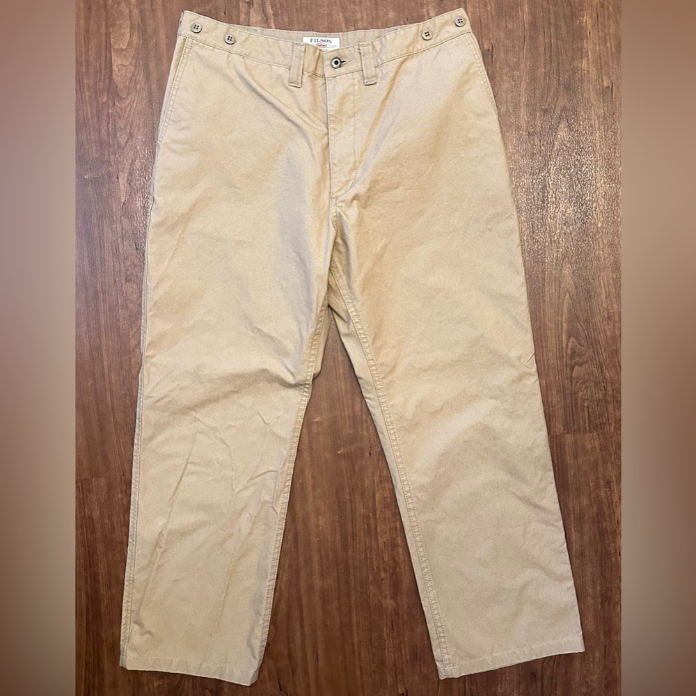 Filson Shelter Cloth Brush Pants Khaki 40x29.5 Made In USA